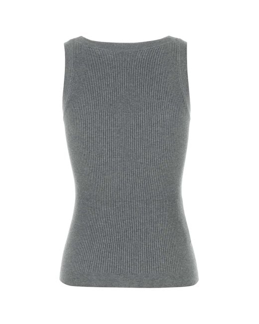 Miu Miu Gray Grey Cotton Tank Top