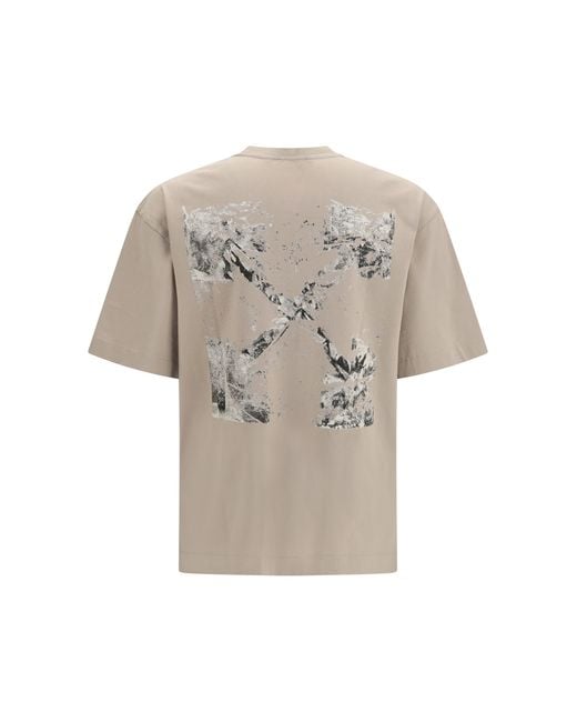 Off-White c/o Virgil Abloh Gray T-Shirt Spices Arrow Skate Cotton T-Shirts for men
