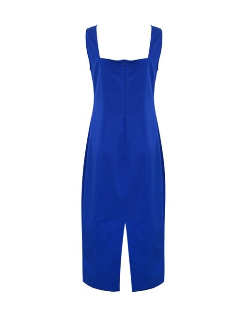 Max Mara Studio Leaf Gabardine Dress in Blue | Lyst