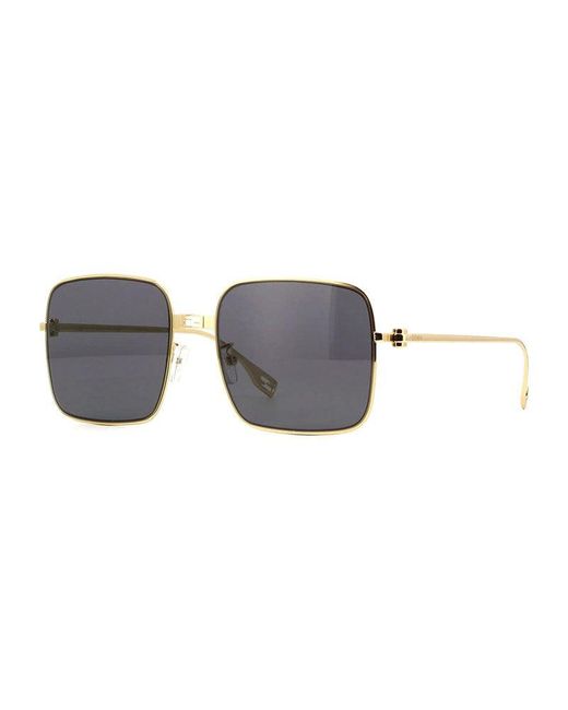 Fendi Gray Sunglasses Square Rimless, Shiny Endura Frame And Smoke Lens Fe40123U30A