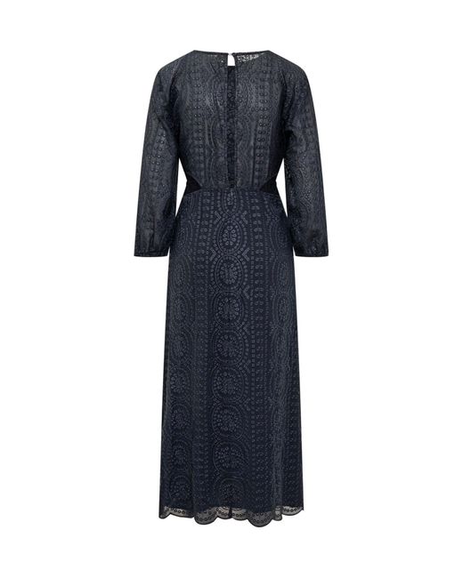Ba&sh Blue Dress With English Embroidery