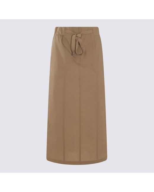 Brunello Cucinelli Natural Light Cotton Blend Skirt