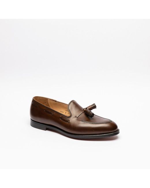 Crockett & Jones Cavendish 2 Dark Brown Burnished Tassel Loafer for Men ...
