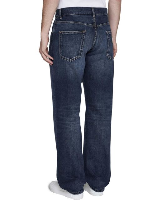 Dolce & Gabbana Blue Logo-plaque Slim-fit Jeans for men
