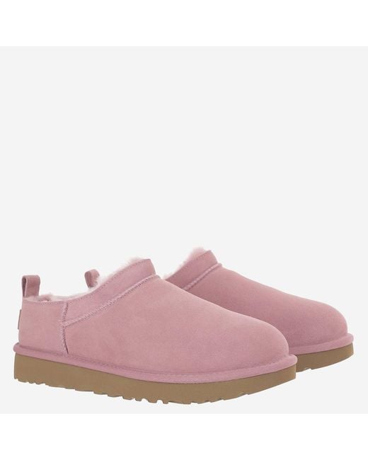 Ugg Pink Ankle Boots Classic Micro Suede