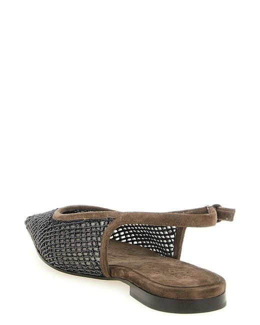 Brunello Cucinelli White Calfskin Ballet Flats