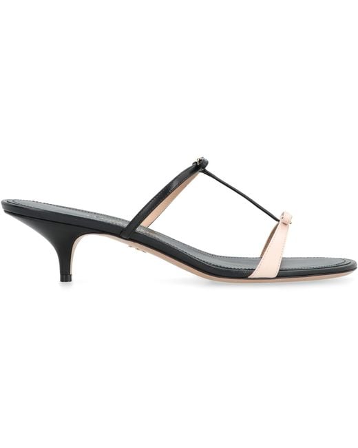Ferragamo Black Mini Bow Leather Mules Calf