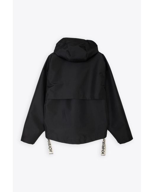 Khrisjoy Black Shell Windbreaker Nylon Windproof Hooded Jacket for men