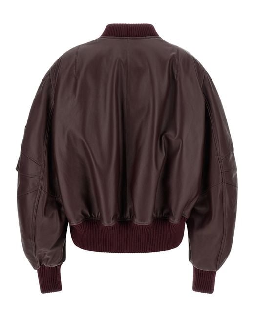 The Attico Brown Lamb Leather Jacket Clothing