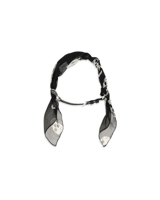 McQueen Multicolor Double-Wrap Skull Scarf Bracelet Silk; Calf Leather Bos Taurus Bracelets