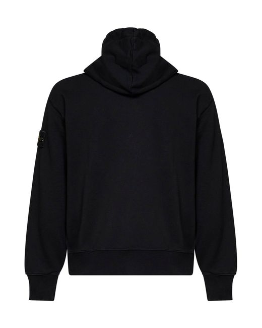 Stone Island Blue Organic Cotton Zip-Up Hoodie for men