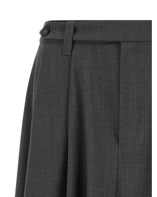 Brunello Cucinelli Gray Virgin Wool Midi Skirt