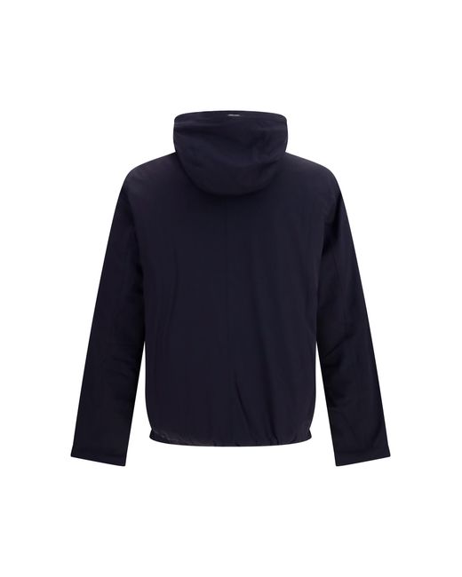 Herno Blue Hooded Zip Jacket for men