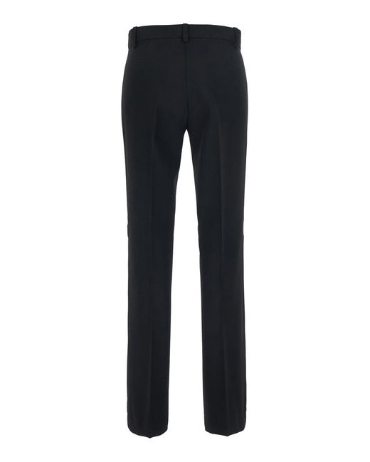 Pinko Blue Crepe Viscose Trousers Polyester