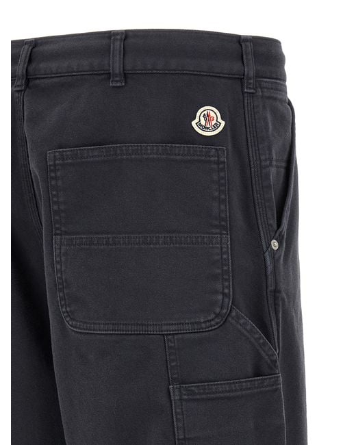 Moncler Blue Straight Cargos Pants for men