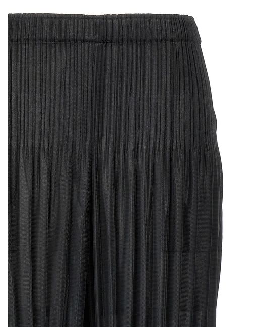 Pleats Please Issey Miyake Black Polyester Casual Pants