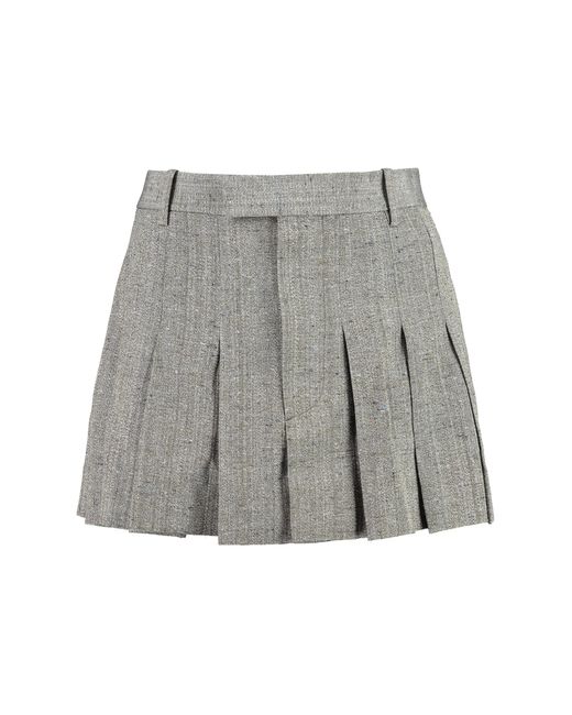 Bottega Veneta Gray Pleated Skirt Viscose