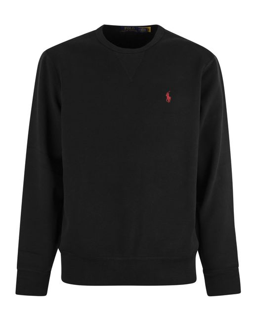 Polo Ralph Lauren Black Crew-neck Sweatshirt With Logo for men