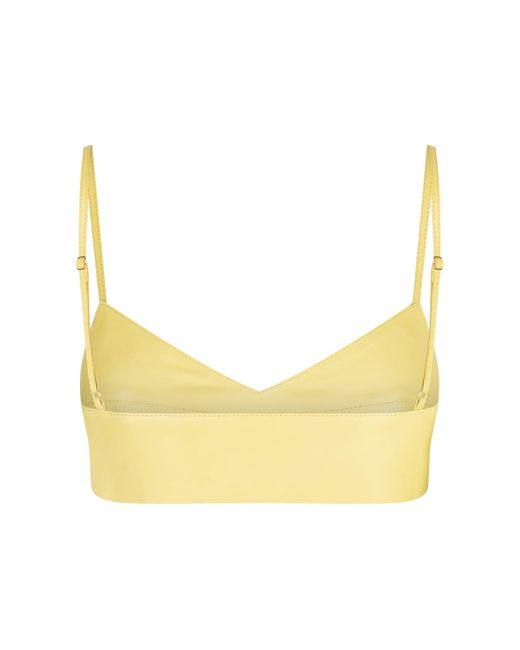 Blumarine Yellow Leather Bra Tops