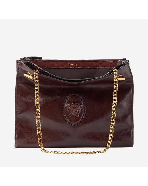 Versace Purple Shoulder Bag Cabine Leather