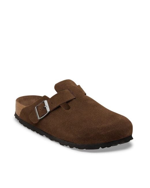 Birkenstock Brown Clogs Boston Suede Leather Slippers