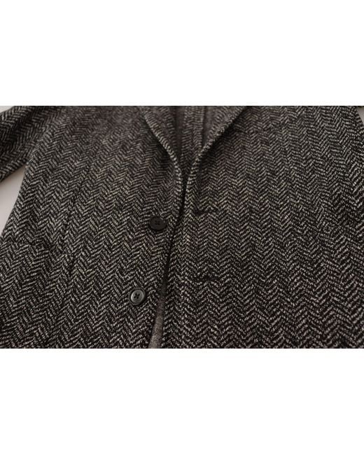 Dolce & Gabbana Black Cotton Single Breasted Fantasy Blazer Clothing for men