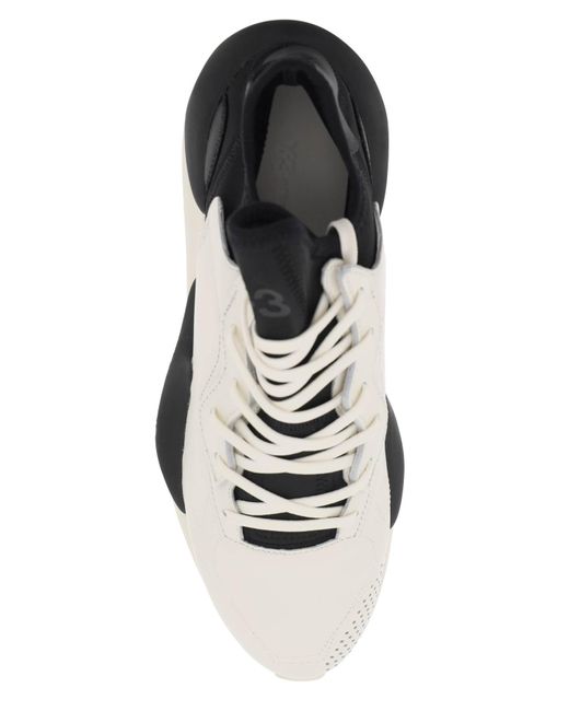 Y-3 White Kaiwa Leather Sneakers for men