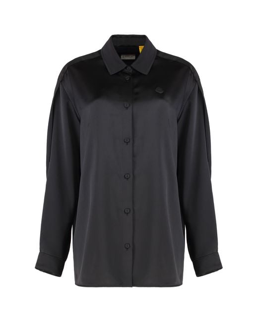 Moncler Black Shirt Technical Fabric Polyester