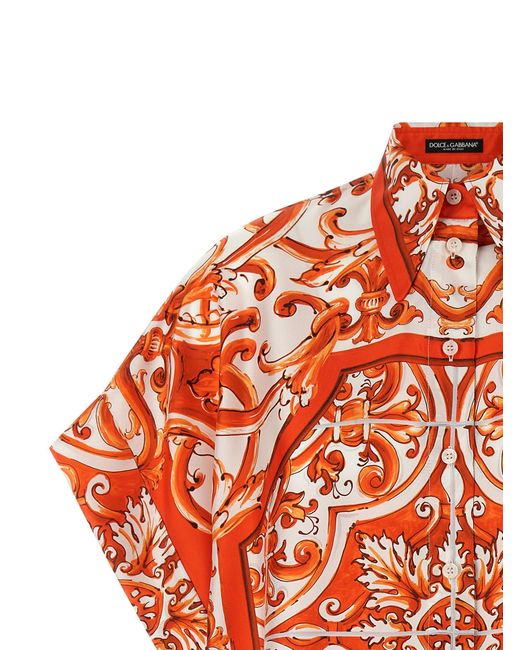 Dolce & Gabbana Orange Silk Blouse