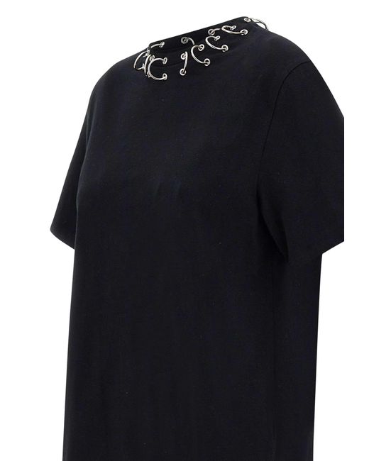 ROTATE BIRGER CHRISTENSEN Black Oversize Ring Cotton T-Shirt