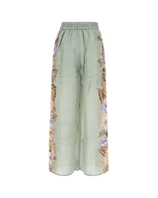 Zimmermann Green Mint Silk Coco Pyjama Pant