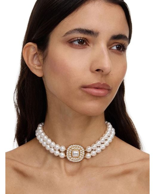 Self-Portrait White Choker Necklace-Coloured Metal Necklaces