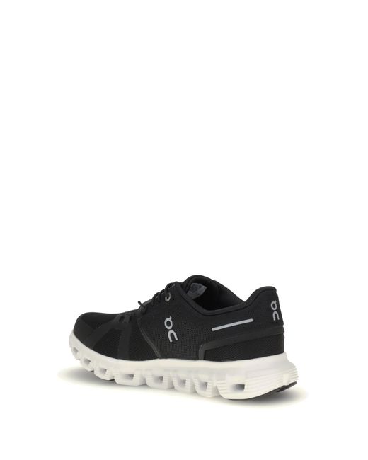 On Shoes Black Sneakers Cloud 6- Upper: Polyester Trainers