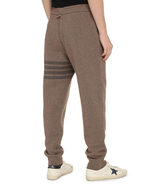 Thom Browne Brown Virgin Wool Track Pants Elastane for men