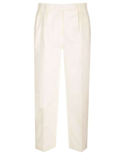 Thom Browne Relaxed Fit Trousers in White | Lyst