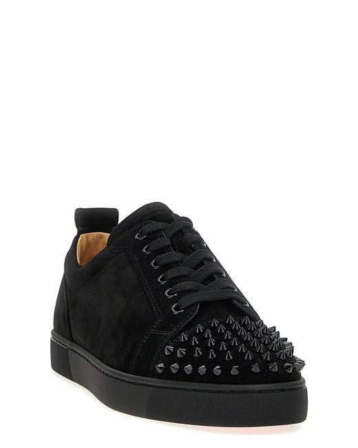 Christian Louboutin Black Luxury Sneaker With Suede Panels for men