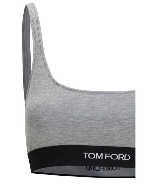 Tom Ford Gray Sports Bra Modal; Elastane Underwear