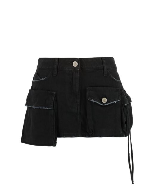 The Attico Black Fay Denim Mini Skirt