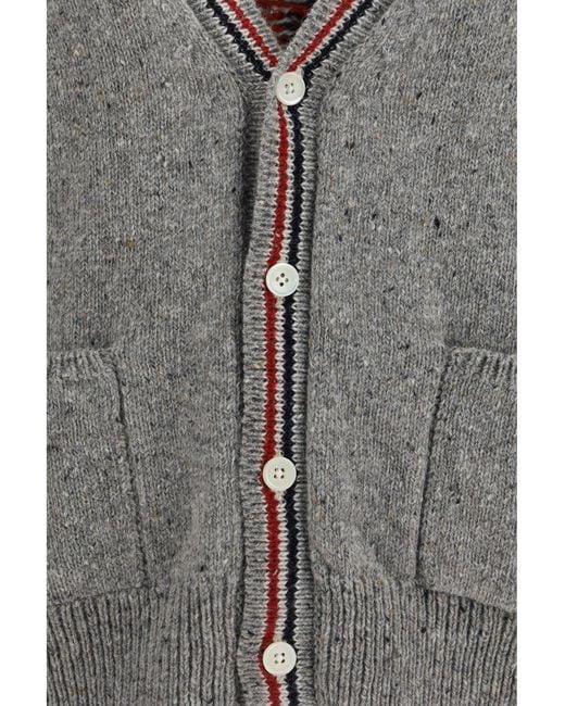 Thom Browne Gray Hector Donegal Yarn Cardigan for men