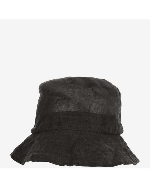 Reinhard Plank Black Linen Bucket Hat