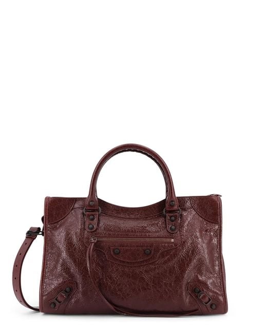 Balenciaga Brown Le City Medium Leather Shoulder Bag