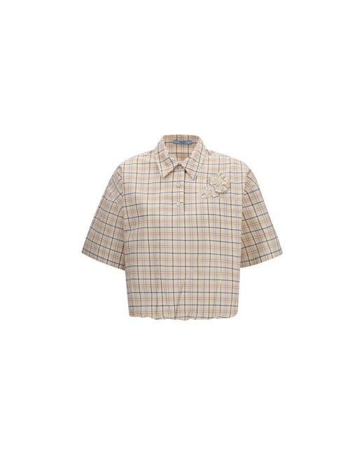 Prada Natural Beige Fabric Pattern Shirt