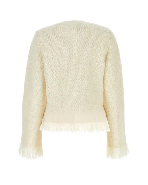 Chloé Natural Ivory Stretch Wool Blend Blazer