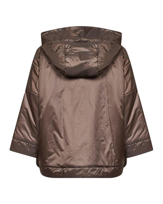 Max Mara Brown Hooded Padded Jacket Mtcfiore Puffer