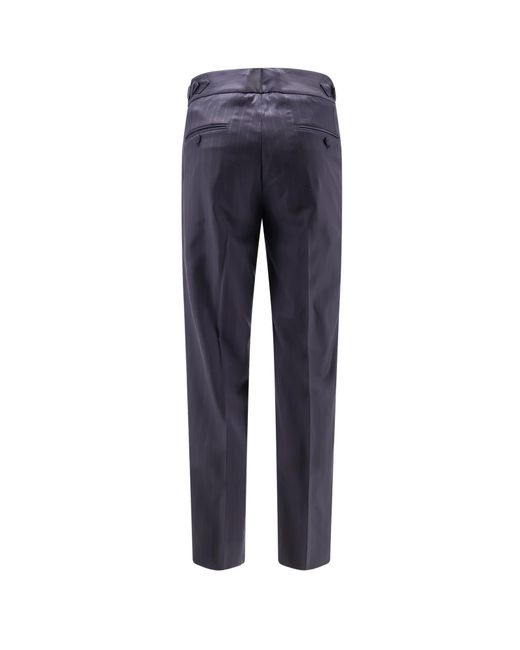 Dolce & Gabbana Blue Virgin Wool Trousers With Pinces for men