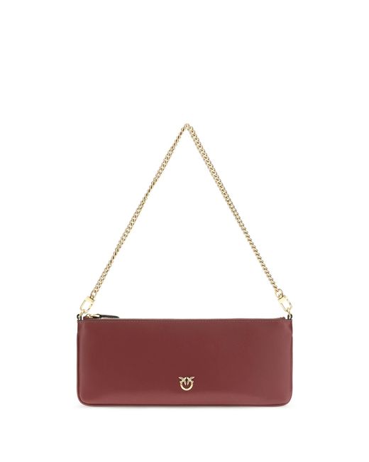 Pinko Purple Shoulder Bag Horizontal Flat Leather Ribes Intenso Intenso/Antique Calf (Bos Taurus) Wallets & Purses