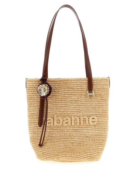 Rabanne Natural Raffia Tote Bag