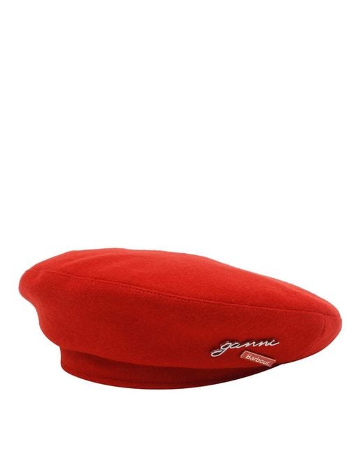 Barbour Women's Red Wool Logo Basque