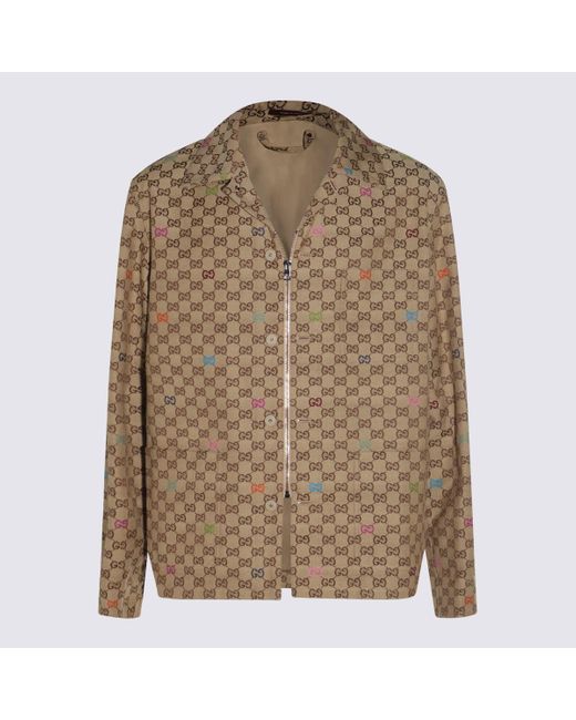 Gucci Brown Cotton Casual Jacket for men