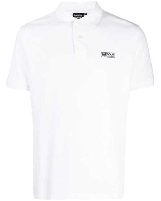 Barbour White Logo-print Cotton Polo Shirt for men